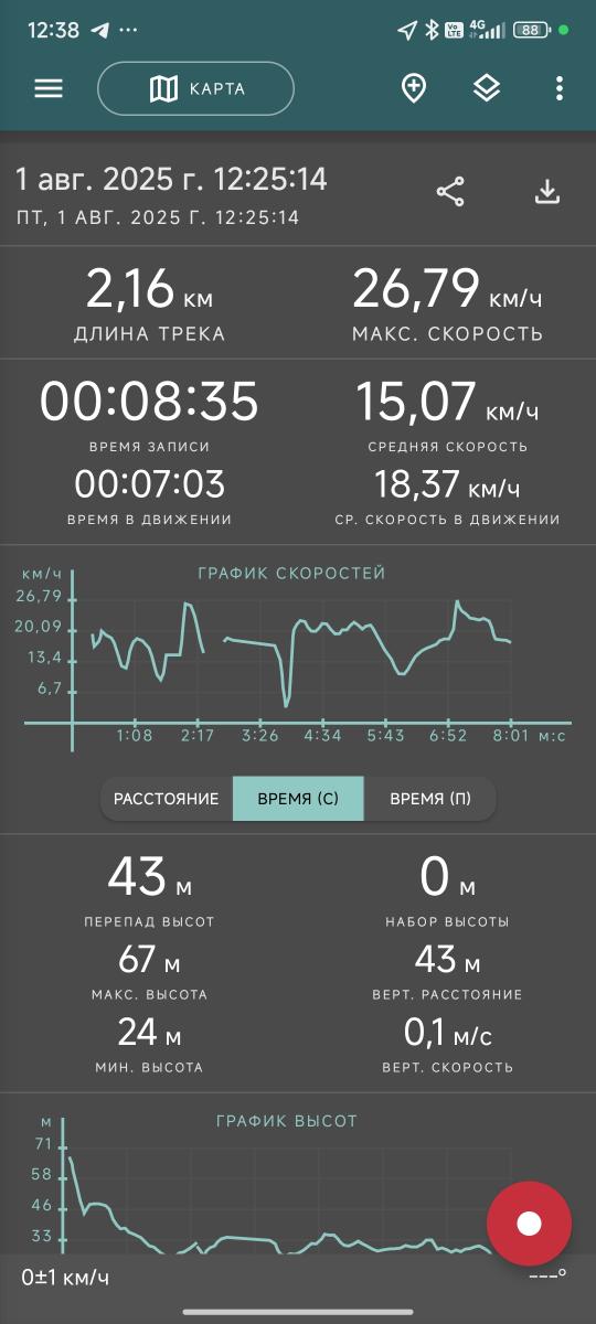Скриншот тренировки