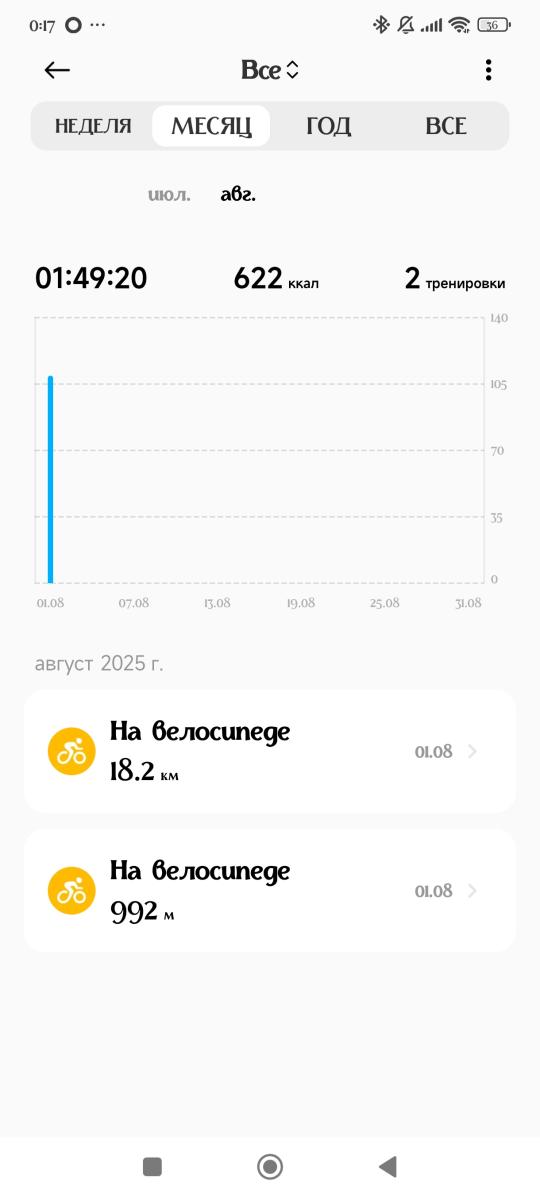 Скриншот тренировки