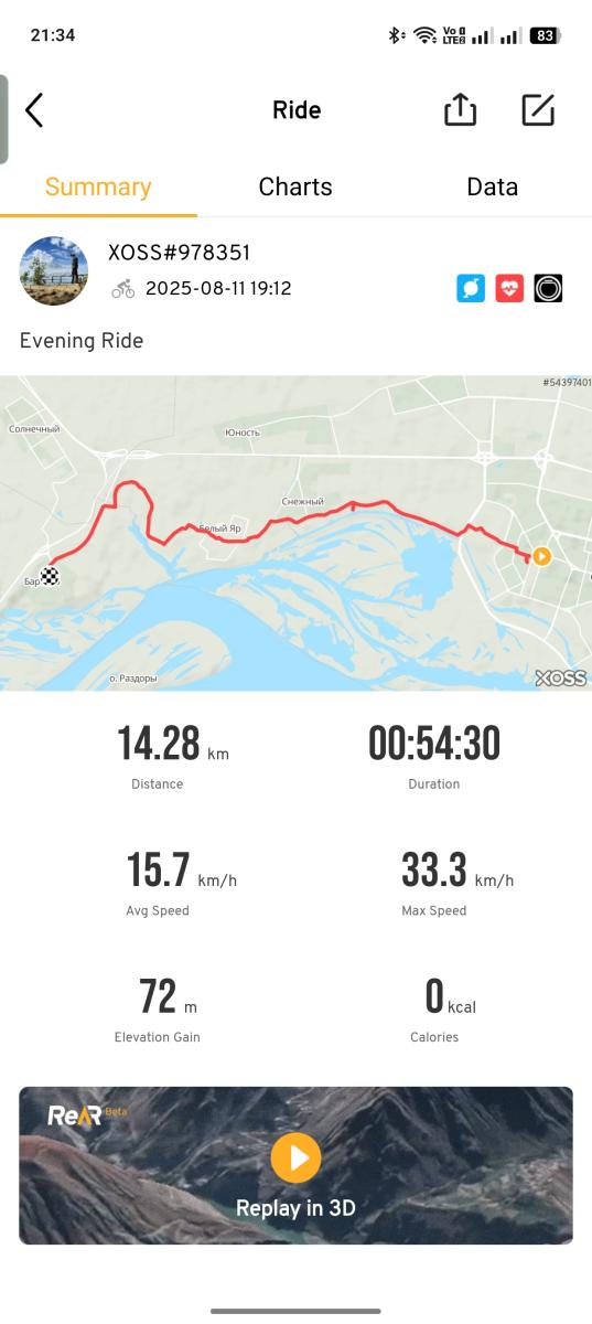 Скриншот тренировки