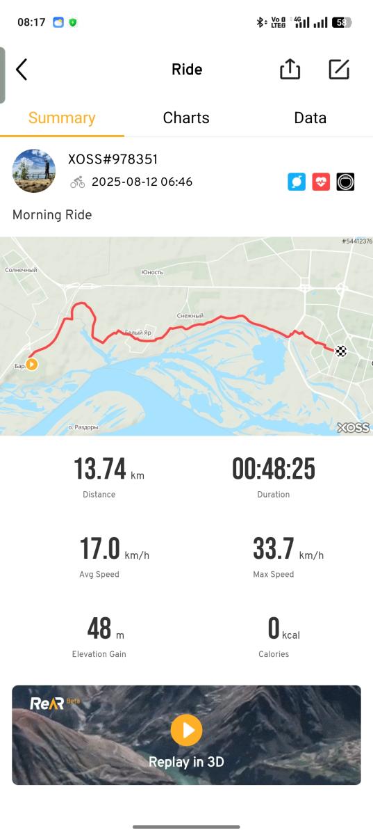 Скриншот тренировки