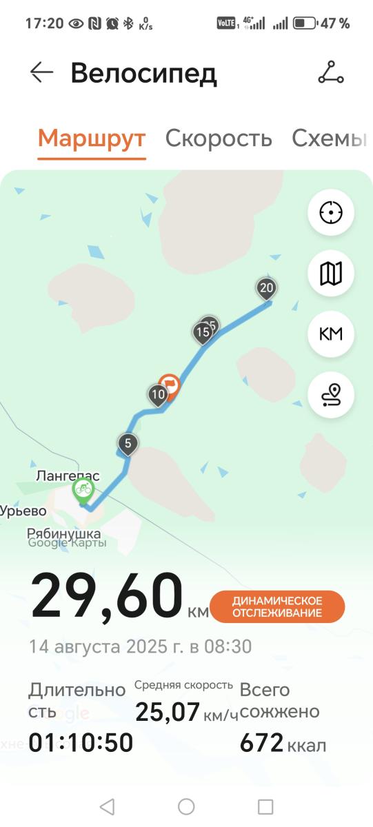 Скриншот тренировки
