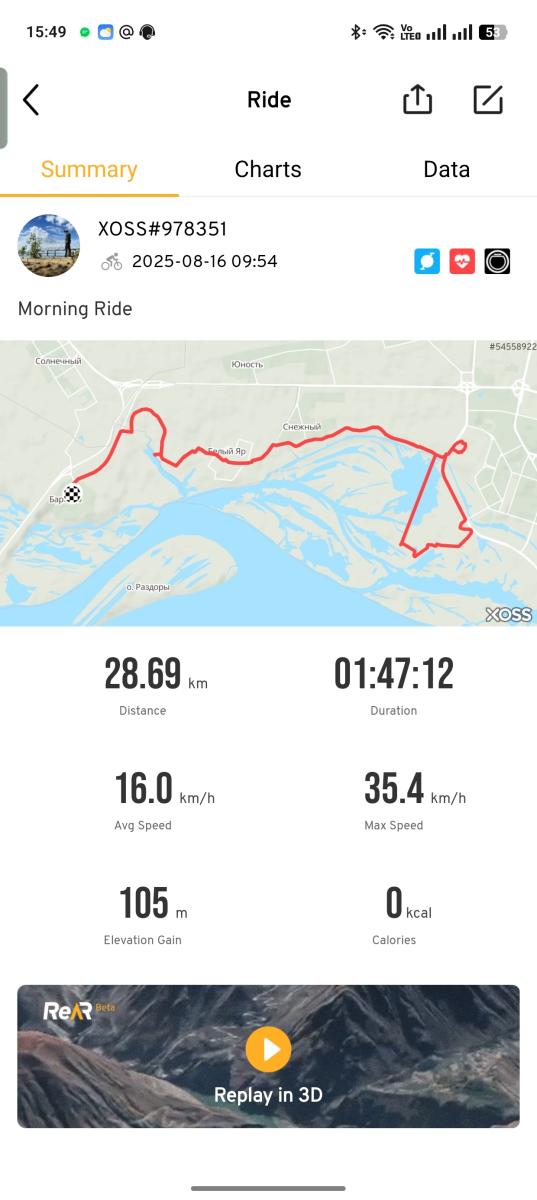 Скриншот тренировки