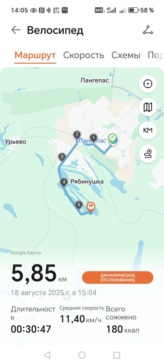 Скриншот тренировки