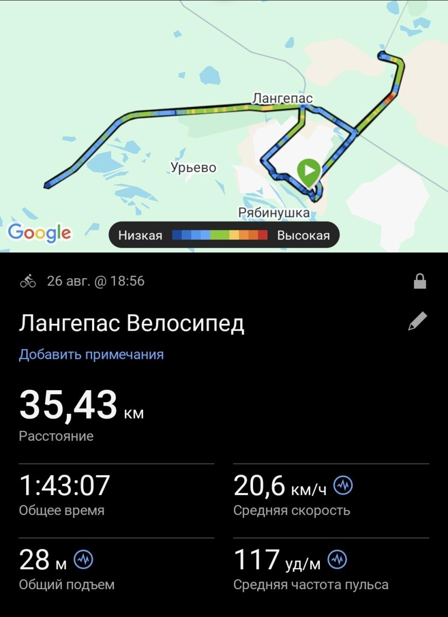 Скриншот тренировки