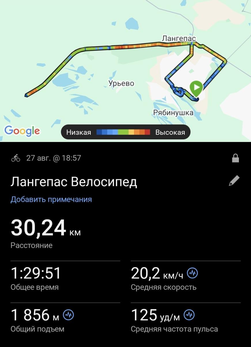 Скриншот тренировки