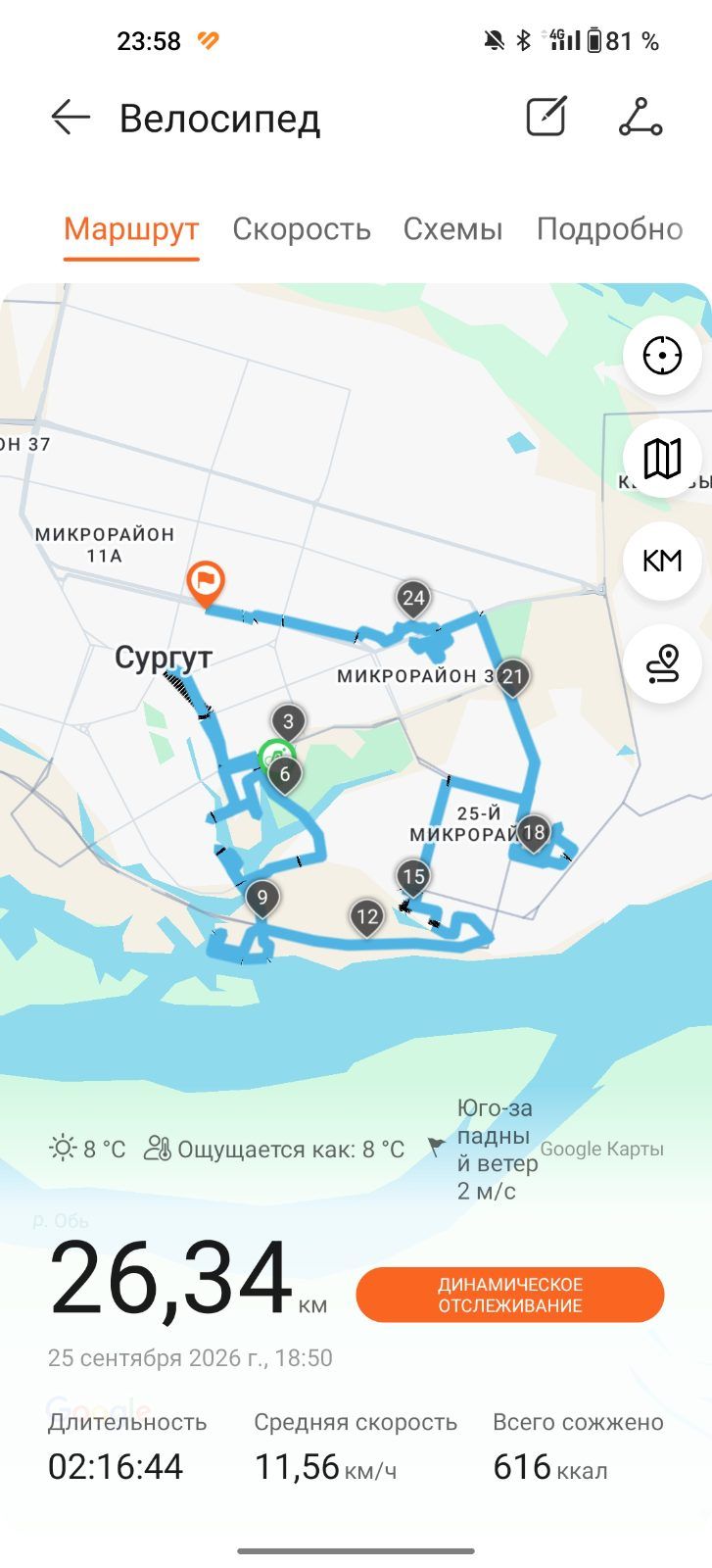 Скриншот тренировки